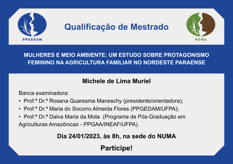 PPGEDAM - Qualificação de Mestrado de Michelle de Lima Muriel